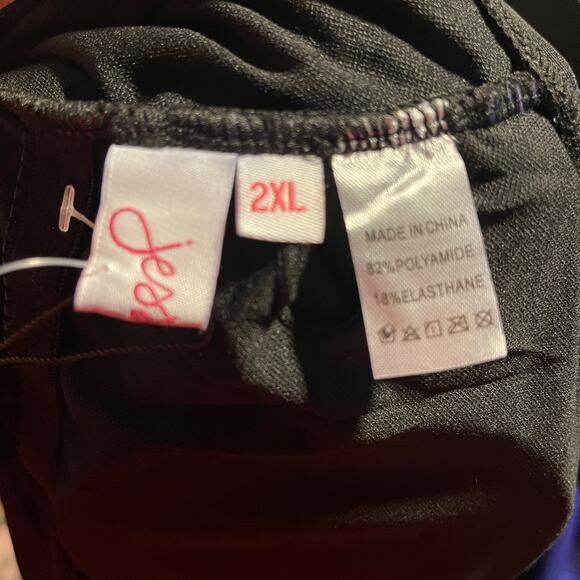 Jess Lea Black Off The Shoulder Lace-Up Swimsuit Size 2X New With Tags - Picture 5 of 10